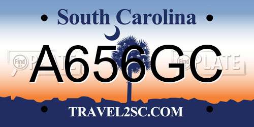 A656GC South Carolina License Plate