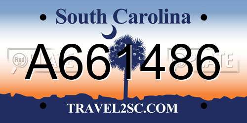 A661486 South Carolina License Plate