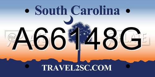 A66148G South Carolina License Plate