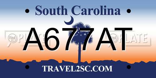 A677AT South Carolina License Plate