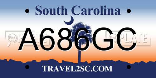 A686GC South Carolina License Plate