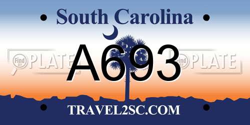 A693 South Carolina License Plate