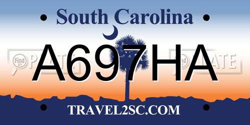 A697HA South Carolina License Plate