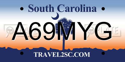 A69MYG South Carolina License Plate