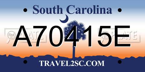 A70415E South Carolina License Plate
