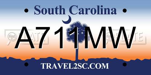 A711MW South Carolina License Plate