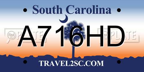 A716HD South Carolina License Plate
