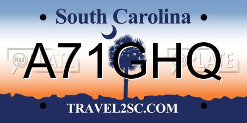 A71GHQ South Carolina License Plate