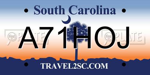 A71HOJ South Carolina License Plate