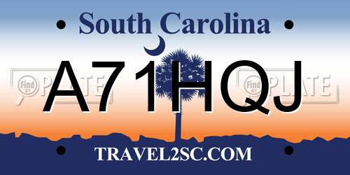 A71HQJ South Carolina License Plate