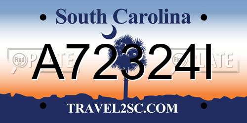 A72324I South Carolina License Plate