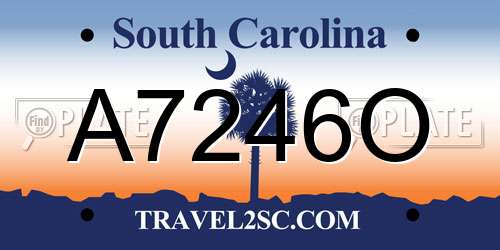 A7246O South Carolina License Plate