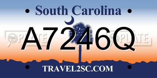 A7246Q South Carolina License Plate