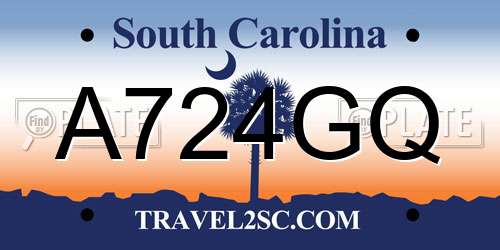 A724GQ South Carolina License Plate