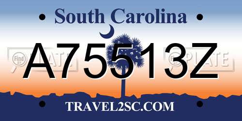 A75513Z South Carolina License Plate