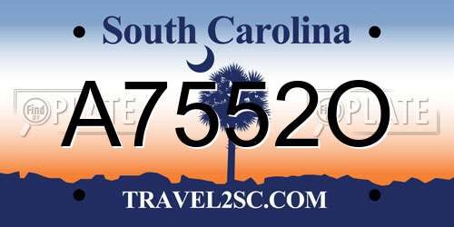 A7552O South Carolina License Plate