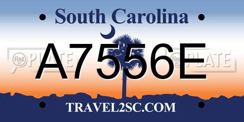 A7556E South Carolina License Plate