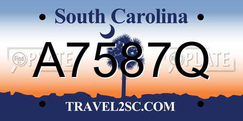 A7587Q South Carolina License Plate