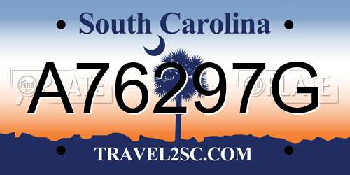 A76297G South Carolina License Plate