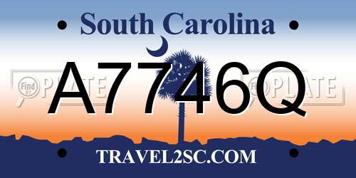 A7746Q South Carolina License Plate