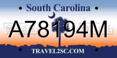 A78194M South Carolina License Plate