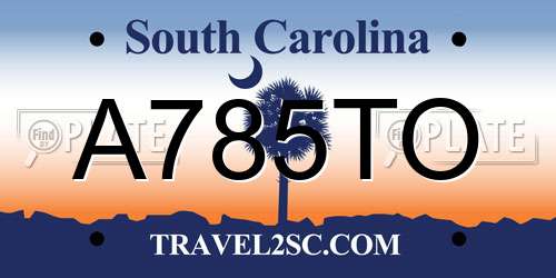 A785TO South Carolina License Plate