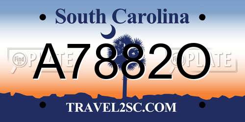 A7882O South Carolina License Plate