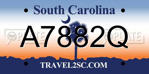 A7882Q South Carolina License Plate
