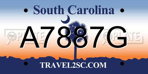 A7887G South Carolina License Plate