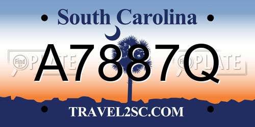 A7887Q South Carolina License Plate