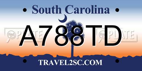 A788TD South Carolina License Plate