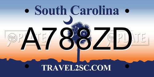 A788ZD South Carolina License Plate