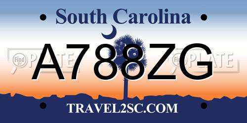 A788ZG South Carolina License Plate