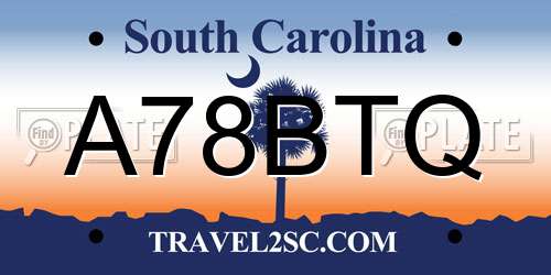 A78BTQ South Carolina License Plate