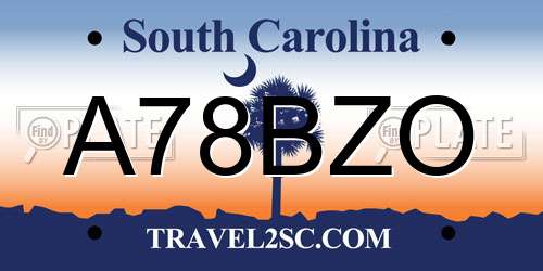 A78BZO South Carolina License Plate