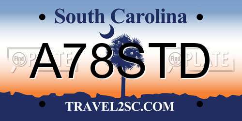 A78STD South Carolina License Plate