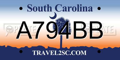 A794BB South Carolina License Plate