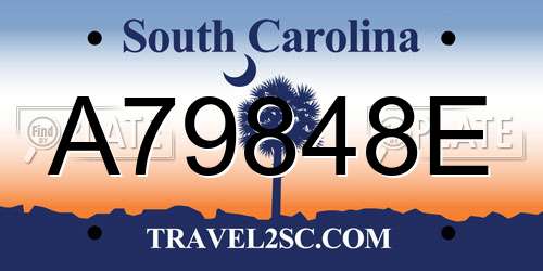 A79848E South Carolina License Plate
