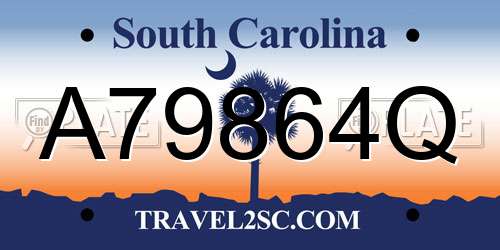 A79864Q South Carolina License Plate