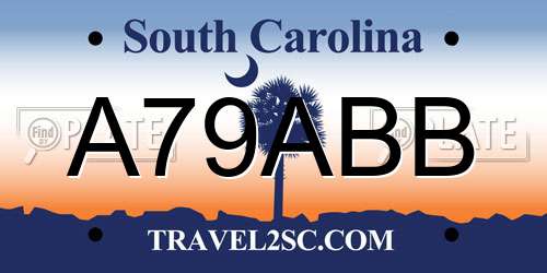A79ABB South Carolina License Plate