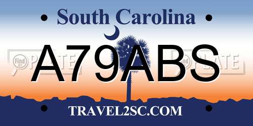 A79ABS South Carolina License Plate