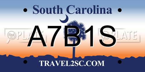 A7B1S South Carolina License Plate