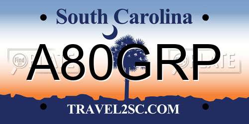 A80GRP South Carolina License Plate