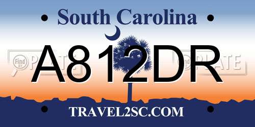A812DR South Carolina License Plate