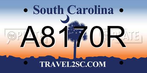 A8170R South Carolina License Plate