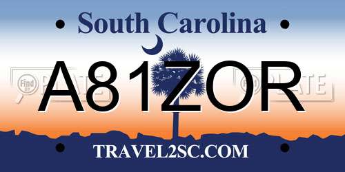 A81ZOR South Carolina License Plate