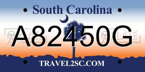 A82450G South Carolina License Plate