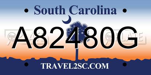 A82480G South Carolina License Plate