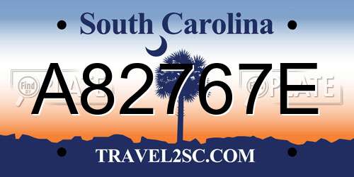 A82767E South Carolina License Plate
