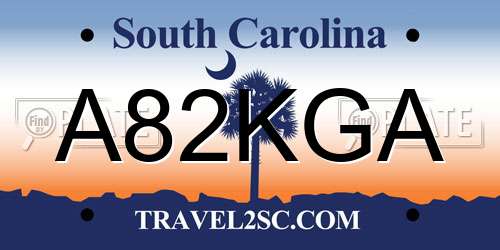 A82KGA South Carolina License Plate